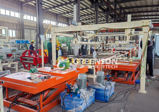 良い価格 Fully Automatic Lamination Machine for PVC Gypsum Ceiling Tiles with 380V Voltage 1300mm Max Laminating Width and 5-30mm Thickness オンライン