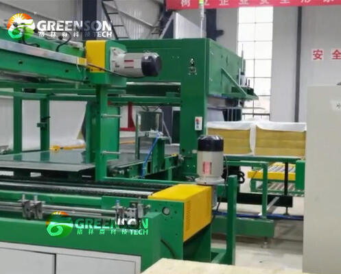 良い価格 外装装飾壁高密度40-150 Kg/m3鉱物ロックウールパネル生産ライン、年間10000〜60000トン、総電力200〜300 KW オンライン